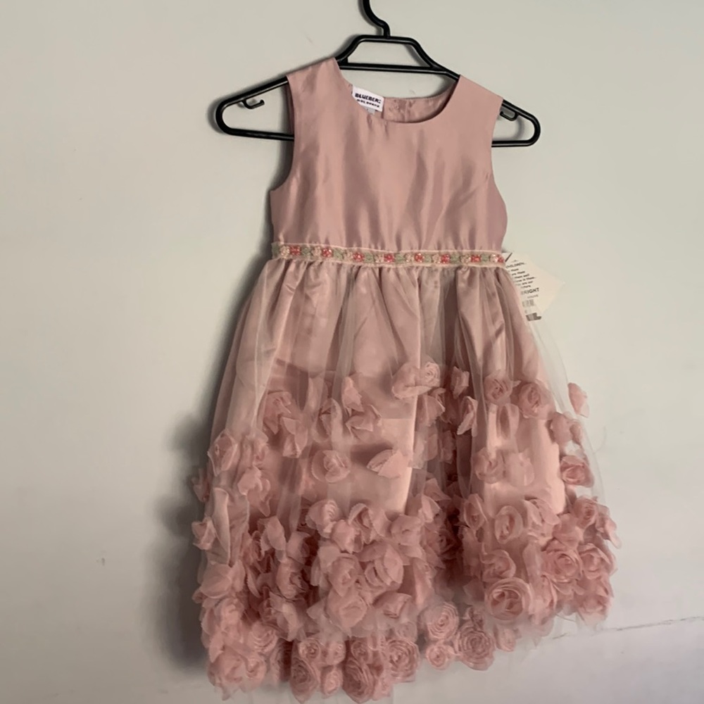 Girls Dusty Rose Sleeveless Dress with rosé accents Size 6